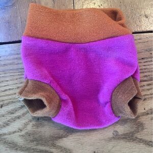 Pink and Brown wool diaper cover